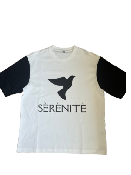 "Peace of Mind" White and Black Oversize T-Shirt