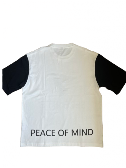 "Peace of Mind" White and Black Oversize T-Shirt