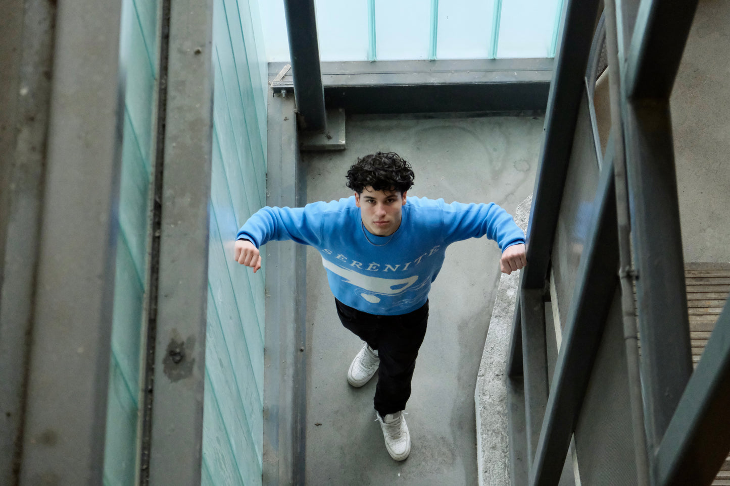 "Protect Your Peace" Light Blue Knitted Sweatshirt | 100% Cotton