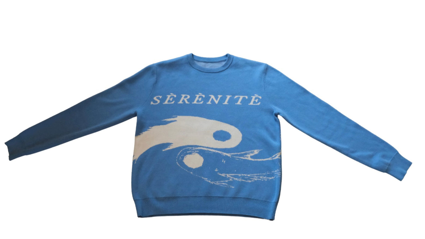 "Protect Your Peace" Light Blue Knitted Sweatshirt | 100% Cotton